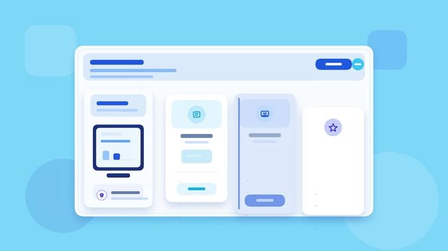 Animated Dashboard Interface with Data Visualization