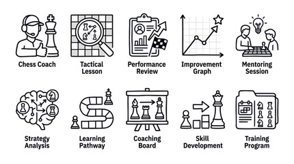 Chess Performance Analysis and Coaching Outline Icon Collection © irvan