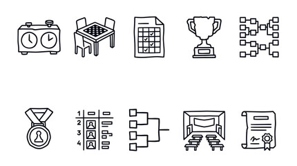 Chess Tournament Organization Outline Icon Collection © irvan