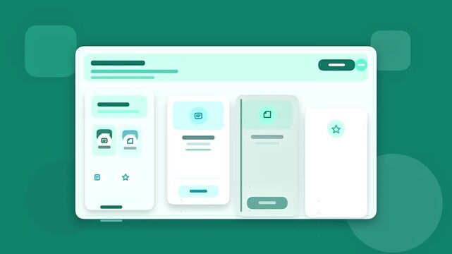 Modern UI Dashboard Animation with Interactive Elements