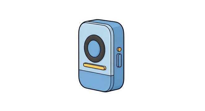 Stylized blue electronic pager 3d illustration