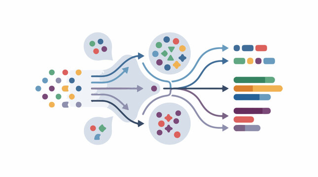 Abstract illustration of data sorting and organization