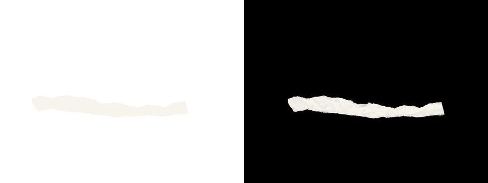 Thin Beige Torn Paper Strip on Dual Backgrounds