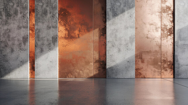 Rusty metal panels in a row
