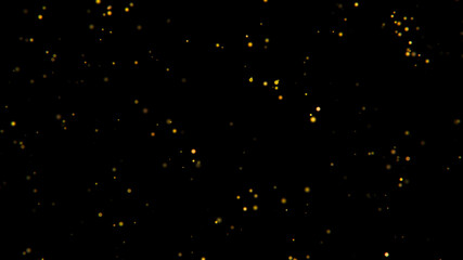 sharp gold dust particles explosion isolated on black background realistic golden glitter sparks flying magic texture festive star space galaxy shimmer © Celt Studio