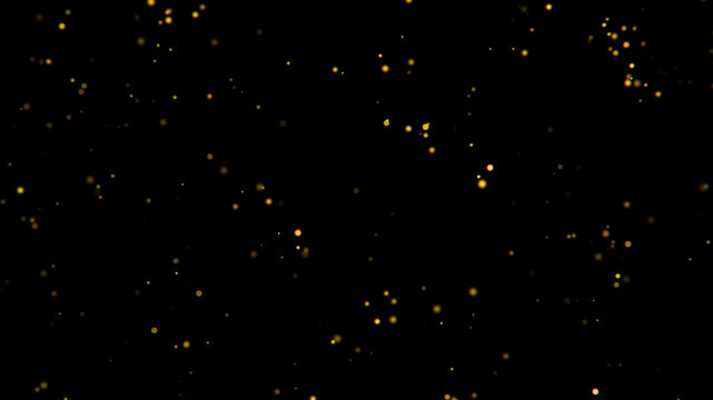 sharp gold dust particles explosion isolated on black background realistic golden glitter sparks flying magic texture festive star space galaxy shimmer