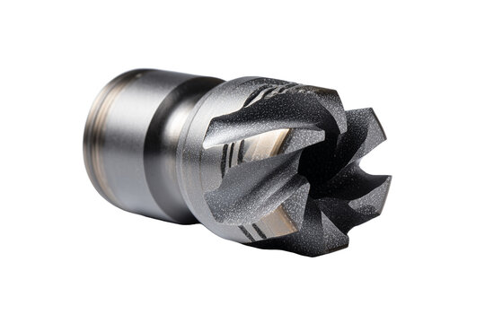 PDC bit with polycrystalline diamond compact cutters, designed for deep geological exploration isolated on white background, Clipping Path, png