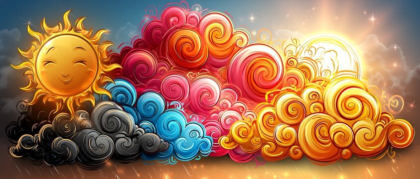 Energetic And Vibrant Celestial Display Featuring Luminous Highlights And Festive Atmospheric Elements