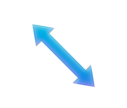 3D glossy blue double arrow icon for resizing, scaling, and direction.