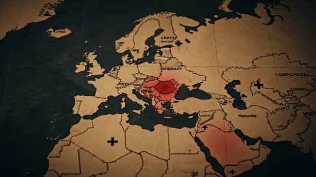 world map on old paper