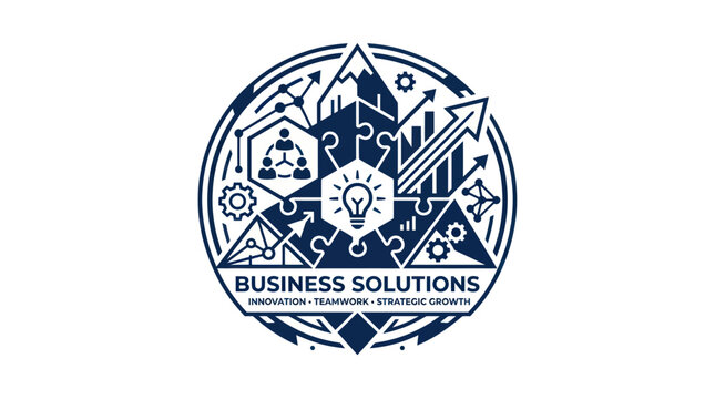 Business Solutions Logo Design Template.