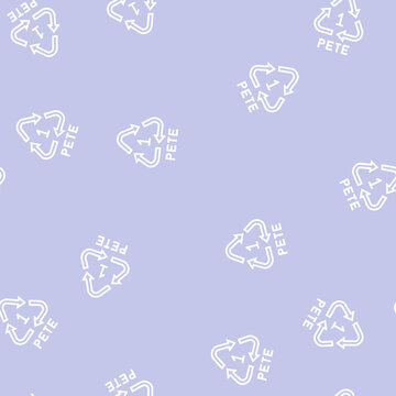pete plastic product mark vector line seamless pattern pete plastic product mark sign illustration