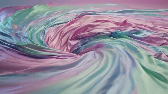 Abstract soft pastel silk fabric waves with smooth folds