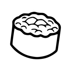 minimalist gunkan maki sushi bold outline doodle © Zen20