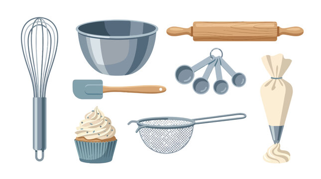 Baking Tools and Ingredients for Sweet Treats