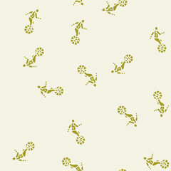 unicycle carnival vintage show vector glyph seamless pattern unicycle carnival vintage show sign illustration © vectorwin