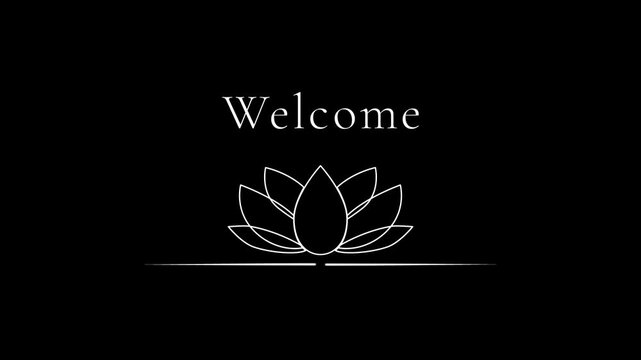 Welcome - Lotus Line Art Animation(Alpha Channel)