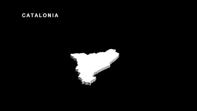 Catalonia 3d map rotating on black background