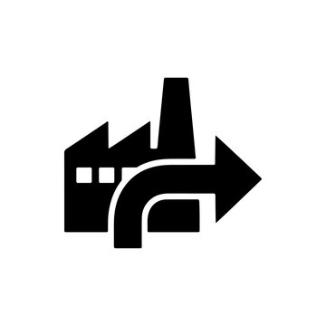 Modern Production Icon With Arrow Flow Design For Manufacturing Business Branding Vector illustration