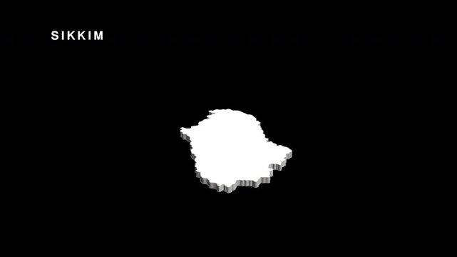 Sikkim state of india map animation