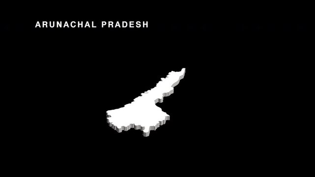 Arunachal pradesh state map of india rotating
