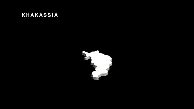 Khakassia republic of russia rotating 3d map