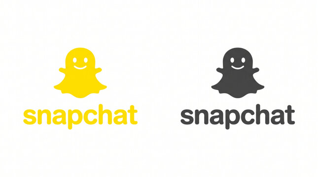 Snapchat Logo and Wordmark Variations in Yellow and Black on White Background, Social Media Branding Elements, Vector Icon, Editorial Use Only
