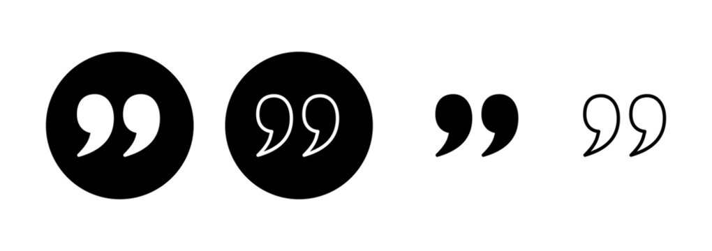 Quote icon logo design. Quotation mark sign and symbol