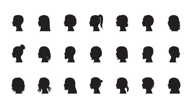   
Human head silhouettes with diverse hairstyles&hellip;