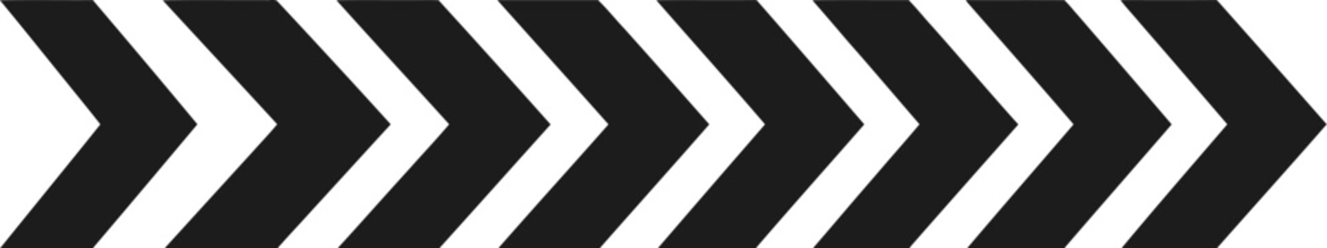 Chevron pattern displays a horizontal sequence of thick black arrows pointing toward the right.