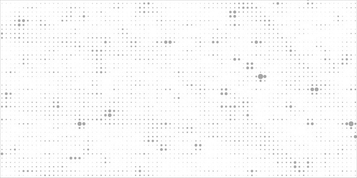 Black polka dots seamless pattern on white background. Halftone minimalist abstract wall in diagonal lines.