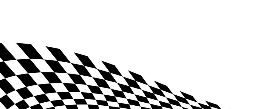 Wavy Checkered Racing Flag Background.