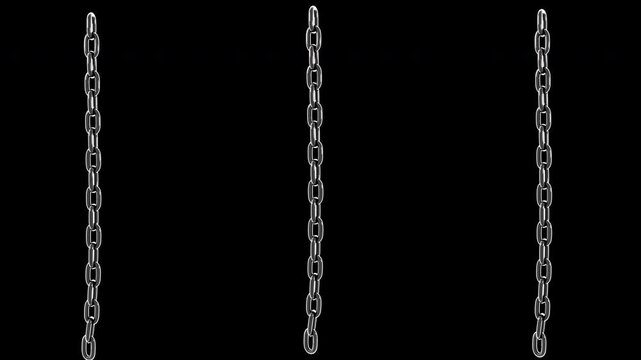 Animated Distressed Three silver chains hang down