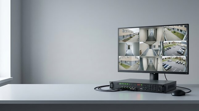 Security monitoring system with dvr unit and multiple camera feeds