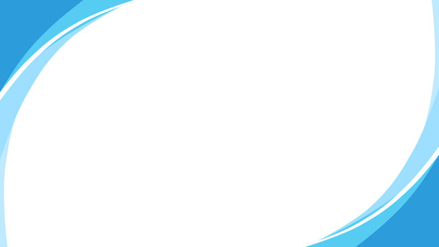 Light Blue Abstract Wave Corner Frame Border with Copy Space, Modern Business Curved Transparent PNG
