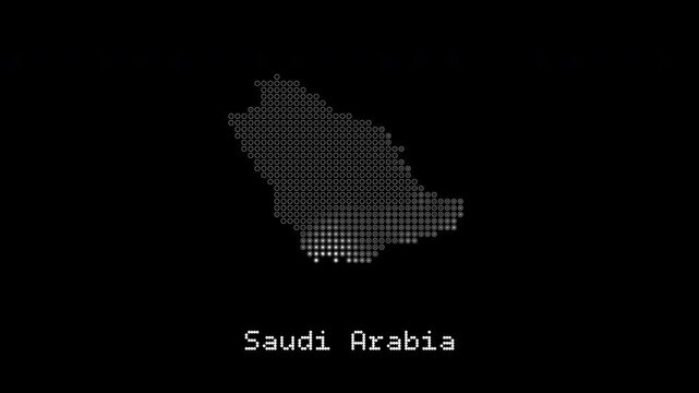 Saudi arabia digital country map animation