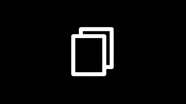 Digital copy paste icon with glitch reveal animation