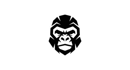 Black Gorilla Face Minimal Vector Logo Design © Rubina
