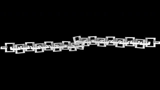 Animated Distressed Chains Dynamic White squares move in a line