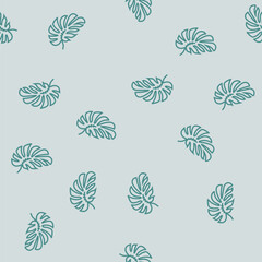 monstera leaf plant vector line seamless pattern monstera leaf plant sign illustration © vectorwin