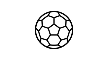 Fototapeta premium Soccer Ball Icon, Minimalist Line Art, Isolated on White Background