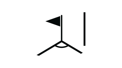Naklejka premium Soccer Corner Flag Icon - Minimalist Vector Graphic