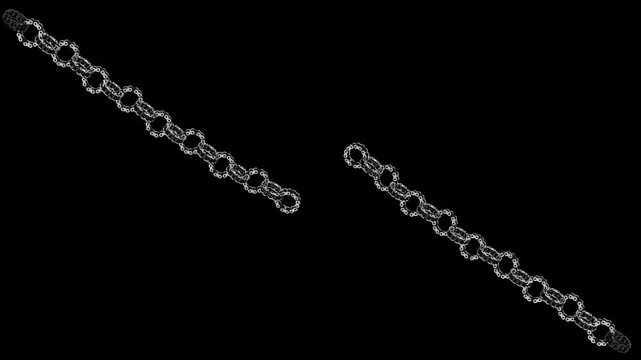 Animated Distressed Two silver chains on black background