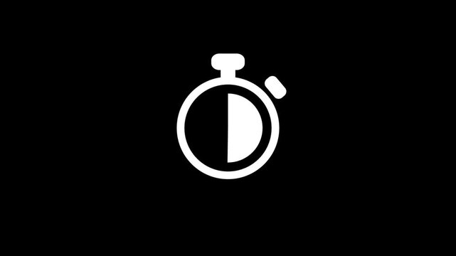 10 seconds countdown with circle loading animation, Animation of analog of simple clean timer motion graphic on black background. 10 seconds circle pie loading.