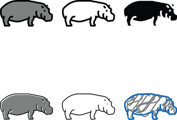 Fototapeta premium hippopotamus wild animal color icon vector. hippopotamus wild minimal animal sign. isolated symbol