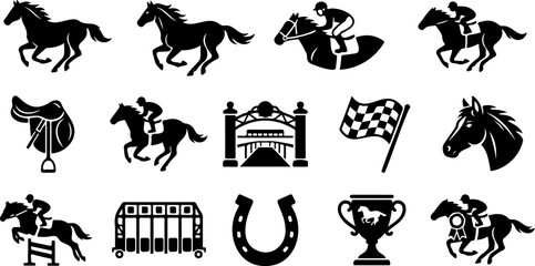Dynamic Horse Racing Silhouettes © Shaima