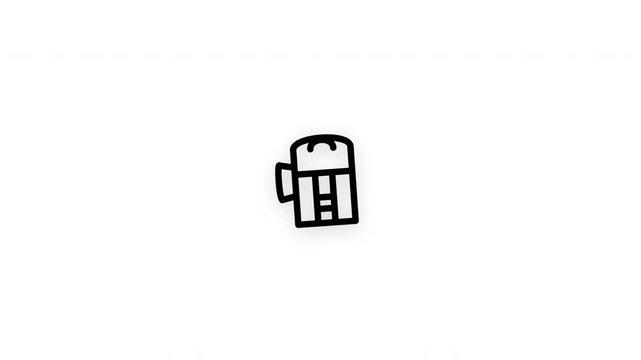 Premium backpack line icon animation with smooth reveal and seamless loop. Ideal for education, travel, outdoor activities, students, and everyday lifestyle projects.
