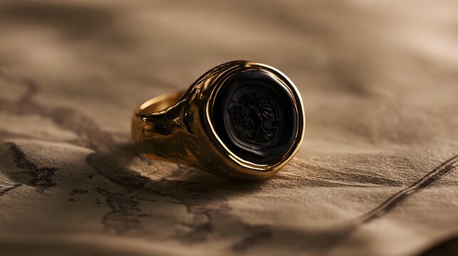 Ancient Royal Signet Ring on Judean Map Evokes History Mystery and Regal Power