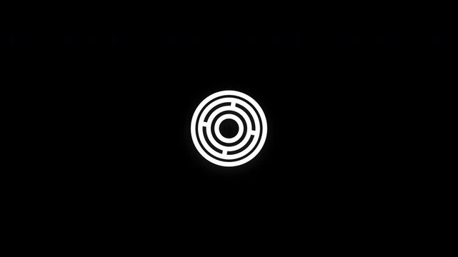 Premium camera lens line icon animation with smooth reveal and seamless loop. Ideal for photography, media production, visual creativity, content creation, and professional projects.