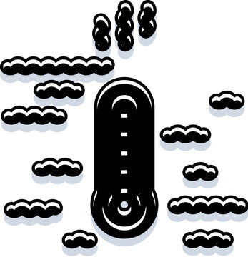 Thermometer indicating rising hot temperatures with a clear sky and scattered clouds, illustrating a weather forecast or a climate change concept with an empty background